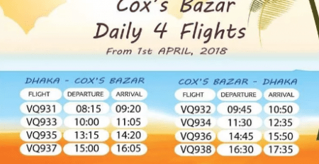 Flight Schedules Dhaka To Cox’s Bazar