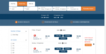 Dhaka to Madrid Cheap Air Tickets